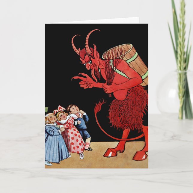 Vintage Krampus Christmas Card (Front)