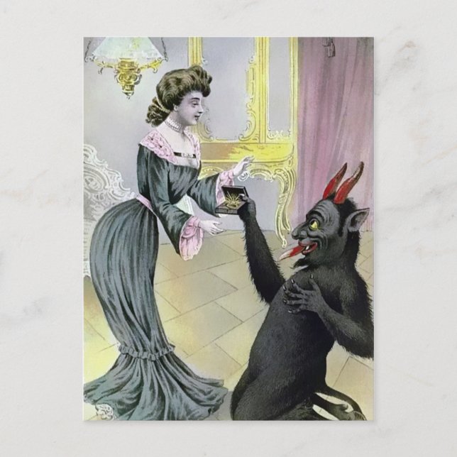 Vintage Krampus Christmas Postcard (Front)