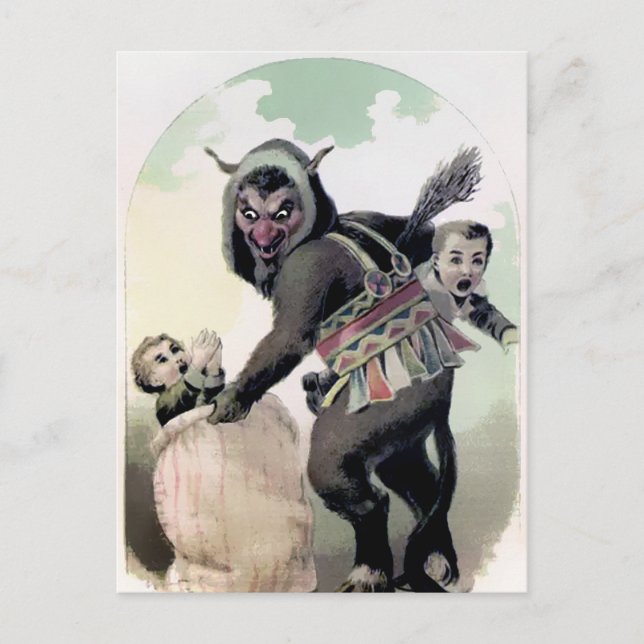 Vintage Krampus Christmas Postcard (Front)