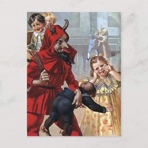 Vintage Krampus Christmas Postcard