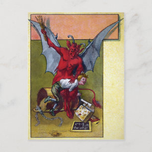 Vintage Krampus Discipline Postcard
