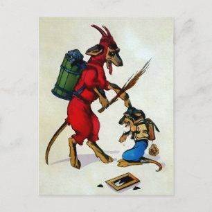 Vintage Krampus Dogs Postcard