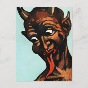 Vintage Krampus Face Postcard