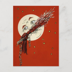Vintage Krampus Moon Postcard