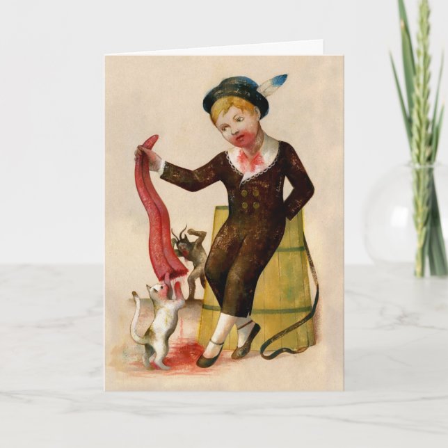 Vintage Krampus Tongue Christmas Card (Front)