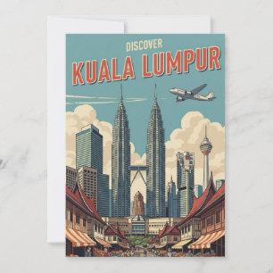 Vintage Kuala Lumpur Malaysia Holiday Card