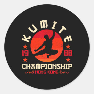 Vintage Kumite Tournament Retro Funny Viral Karate Classic Round Sticker