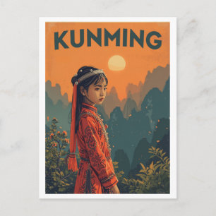 Vintage Kunming, China Travel Postcard