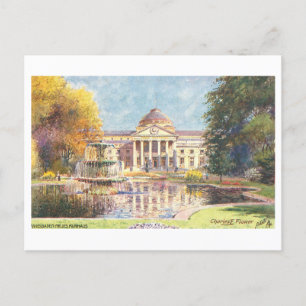 Vintage Kurhaus in Wiesbaden, Germany Postcard