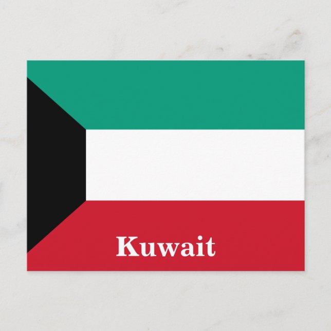 Vintage Kuwait Flag Travel Tourism Postcard (Front)