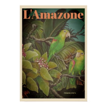 Vintage L 'Amazone Travel Poster