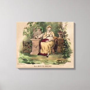 Vintage La Bonne Mere (The Good Mother), Restored Canvas Print