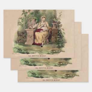 Vintage La Bonne Mere (The Good Mother), Restored Wrapping Paper Sheet