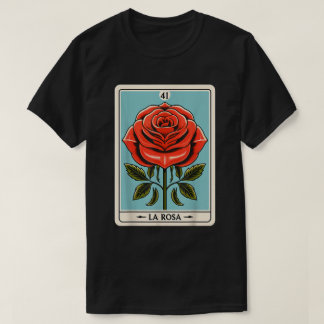 Vintage La Rosa Bingo Card Rose Design Tee