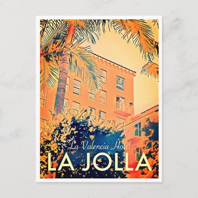 Vintage La Valencia Hotel Travel Postcard (Front)