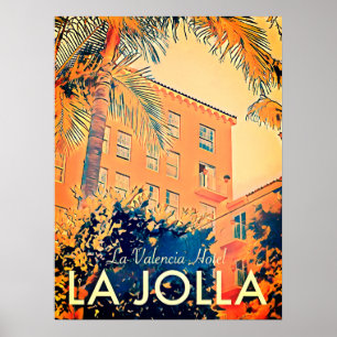 Vintage La Valencia Hotel Travel Poster