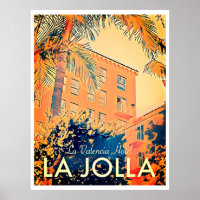 Vintage La Valencia Hotel Travel Poster