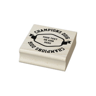 Vintage Label 3 + your curved & solid Text or sign Rubber Stamp