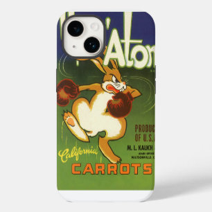 Vintage Label Art Boxing Rabbit, Up n Atom Carrots iPhone 14 Case