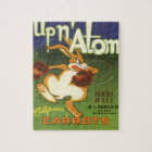 Vintage Label Art Boxing Rabbit, Up n Atom Carrots