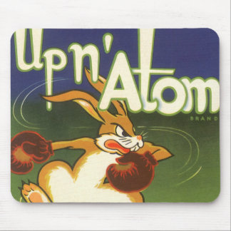 Vintage Label Art Boxing Rabbit, Up n Atom Carrots Mouse Mat