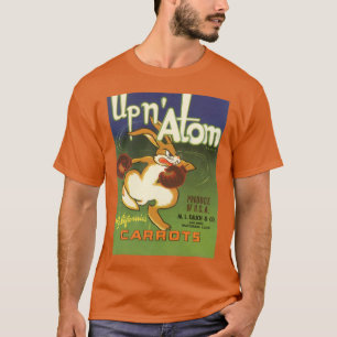 Vintage Label Art Boxing Rabbit, Up n Atom Carrots T-Shirt