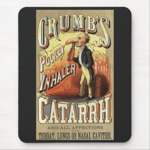 Vintage Label Art, Crumb's Pocket Asthma Inhaler Mouse Mat