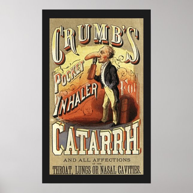Vintage Label Art, Crumb's Pocket Asthma Inhaler Poster (Front)