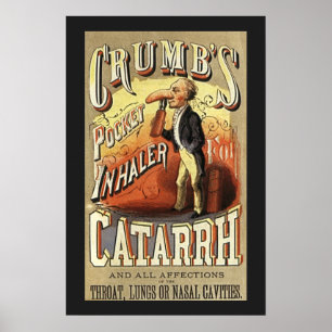 Vintage Label Art, Crumb's Pocket Asthma Inhaler Poster