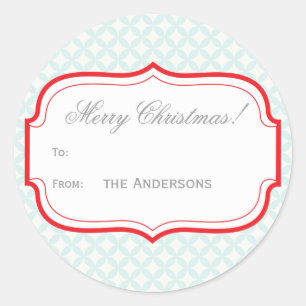 Vintage Label Red Tag Christmas Gift Sticker
