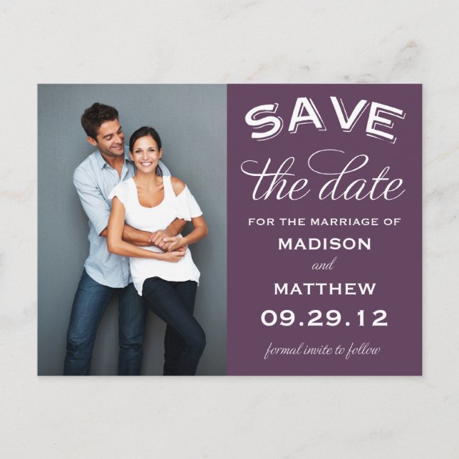 VINTAGE LABEL | SAVE THE DATE ANNOUNCEMENT POSTCARD (Front)