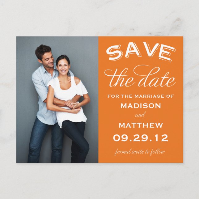 VINTAGE LABEL | SAVE THE DATE ANNOUNCEMENT POSTCARD (Front)