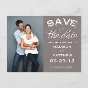 VINTAGE LABEL SAVE THE DATE ANNOUNCEMENT POSTCARD