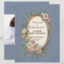 Vintage Label with coloured Flowers 23 + your text