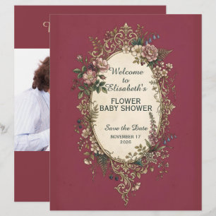 Vintage Label with coloured Flowers 27 + your text Custom Letterhead