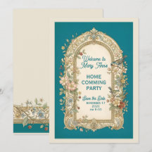 Vintage Label with coloured Flowers 55 + your text