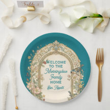 Vintage Label with coloured Flowers 55 + your text