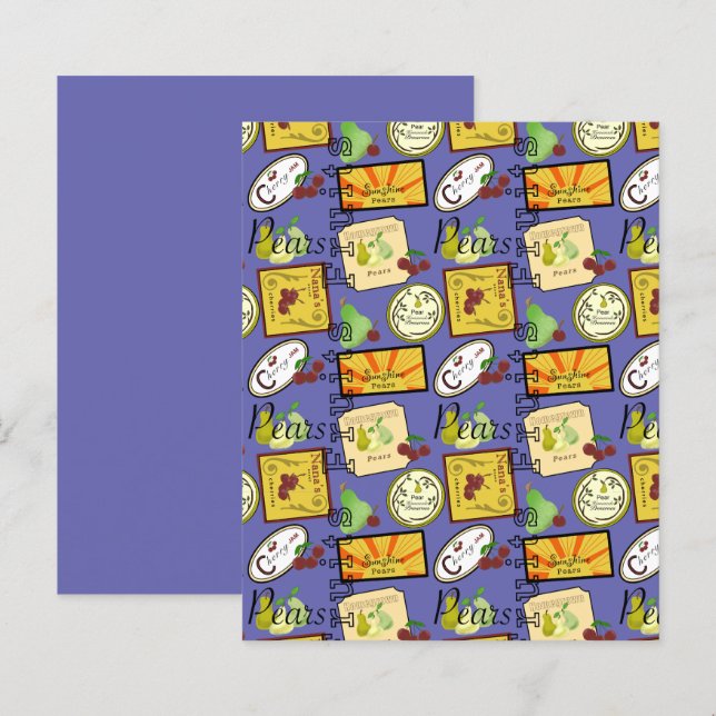 Vintage Labels Orange Yellow Scrapbook Paper (Front/Back)