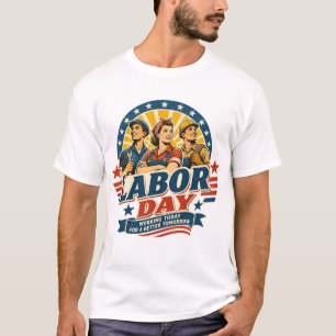 Vintage Labour Day American Workers Graphic T-Shir T-Shirt
