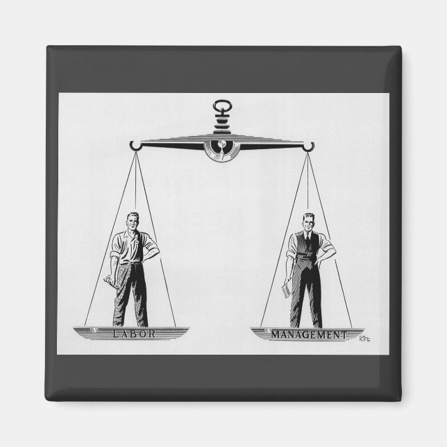 Vintage Labour vs Management, Scales of Justice Magnet (Front)