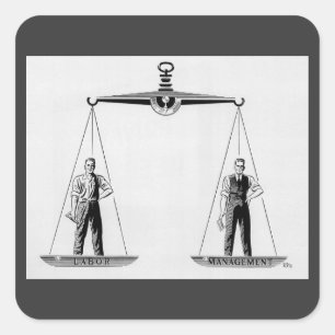 Vintage Labour vs Management, Scales of Justice Square Sticker