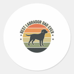 Vintage Labrador Dad Sunset Dog Vector Shirt_1 Classic Round Sticker