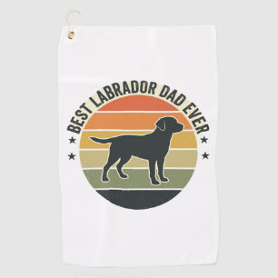 Vintage Labrador Dad Sunset Dog Vector Shirt_1 Golf Towel