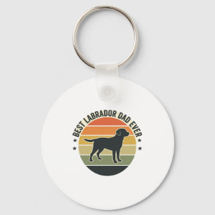 Vintage Labrador Dad Sunset Dog Vector Shirt_1 Key Ring