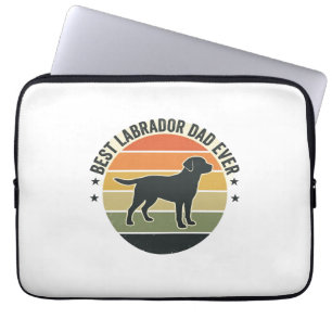 Vintage Labrador Dad Sunset Dog Vector Shirt_1 Laptop Sleeve