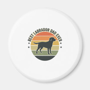 Vintage Labrador Dad Sunset Dog Vector Shirt_1 Magnet