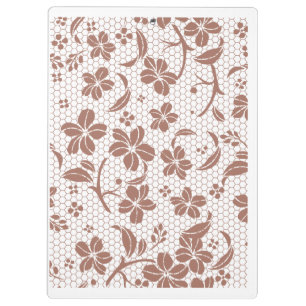"Vintage Lace" Aesthetic Floral Hardcover Spiral Clipboard