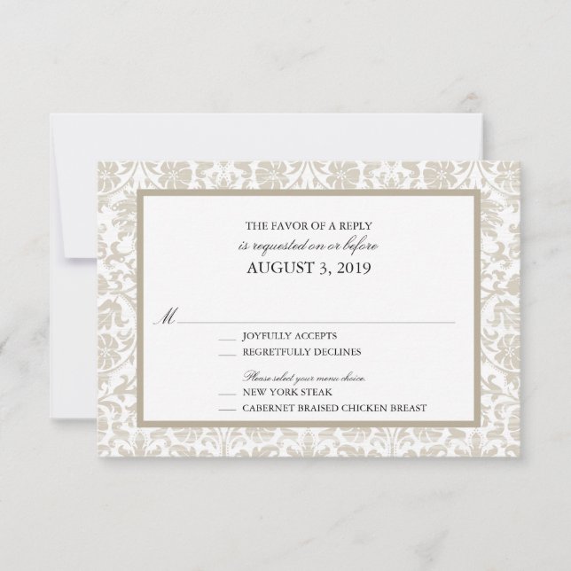 Vintage Lace Affair  RSVP Card (Front)