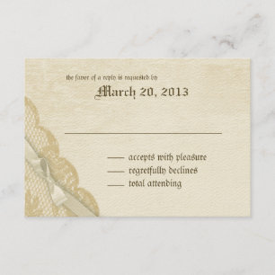 Vintage Lace and bow Wedding Response