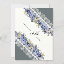 Vintage Lace And Pearls Floral Birthday Card